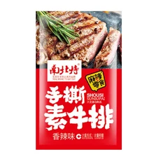 南北特 手撕素牛排 香辣味 燒烤味 休閑零食 香辣零食 素食零食, 1個, 手撕素牛排(香辣味),5包