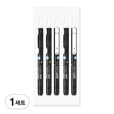 모리스 저스트클릭 노크식 컴퓨터용 사인펜 5개 세트(모리스 정품 블리스터 포장 케이스), 노크식 컴퓨터용 싸인펜 5개 세트, 1개