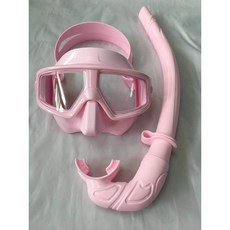 多彩濕式呼吸管 自由潛水 矽膠 小嘴 大弧度, 粉紅,呼吸管+蝸牛收納殼