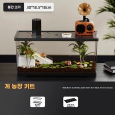 케이지 소라게사육장 하우스 은신처 도둑게 달팽이 없는 30x18x185cm 맨 수조, 1개