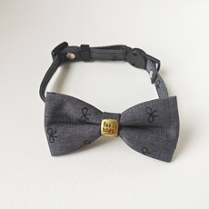帥氣紳士貓咪項圈狗狗脖圈氣質領結寵物裝飾品小型犬項鍊比熊英短, 1個, 灰色印花蝴蝶結