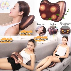多功能車用家用按摩枕頭 便攜式按摩器 模擬真人揉捏 舒緩肩頸腰背疲勞, 熱敷功能Thermotherapy