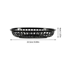 4pcs 흰색 PP 보관 바구니 부드러운 가장자리 과일 스낵 디저트 칩 버거를위한 음식 서빙 트레이 쉬운 청소, 01 Black