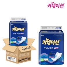 카네이션 오버나이트 6회분 성인용기저귀 2팩/3팩/4팩, 28매입, 2개
