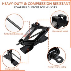 2톤 스틸 시저 자동차 리프트 잭 키트 크랭크 핸들 비상 도구 헤비 듀티 밴 타이어 B