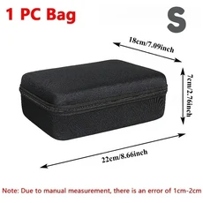 1pc EVA 지퍼 보관 가방 방수 도구 정리 케이스 6가지 크기 야외 장비 여행용 휴대용 보호 파우치, 02 S Black1