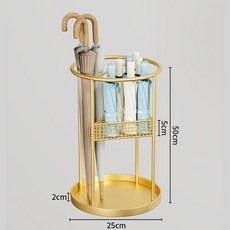 賣場新品雨傘架雨傘收納架雨傘置物架傘架家用雨傘架辦公室雨傘架商用大容量放置傘架家用門口雨傘收納桶傘架傘桶雨傘架雨傘收, 文藝金（圓形）, 1個