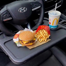 차량용 운전대 식탁 테이블 핸들 고정 트레이 받침대 책상, 블랙, 1개