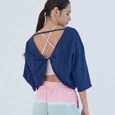 ZEZ ZTS1147 크롭 슬럽 저지 커버업 - 네이비