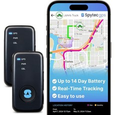 Spy Tec 2개 세트 스파이텍 GPS 스마트 미니 추적기 차량용 자동차 트럭 사랑하는 사람들 차량 무리 은닉 장치 미국 제작 기술 무제한 및 전 세계 실시간 추적 앱