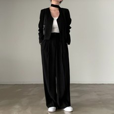 시크힐즈 벨라 스카프 브이넥 정장 자켓 + 바지 세트 12258