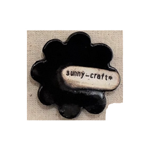 sunny-craft日本信樂燒花型筷架 日式餐具 筷子架 湯匙架 多色可選, 亮黑, 1個