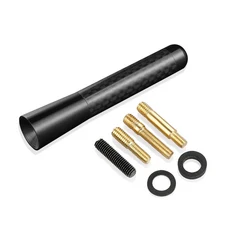 8CM 스텁 마스트 탄소 섬유 라디오 안테나 공중 향상된 신호 안테나 Smart Fortwo Forfour 453 451 450 용, 02 No Logo-Black