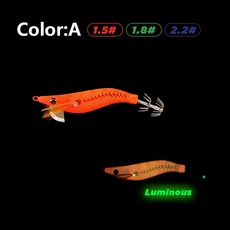 에깅 오징어 낚시 미끼 1.5 # 1.8 # 2.2 # 나무 새우 미끼 미니 오징어 미끼 빛나는 문어 지그 웹풋, 02 70mm 7g, 13 A