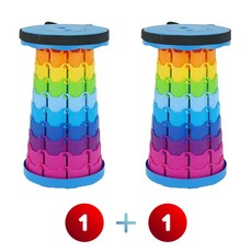 다나몰 무지개 폴딩 휴대용 접이식 체어 의자, 2개, 블루