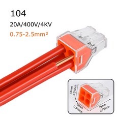 50/100 PCS 4 홀 와이어 커넥터 범용 분배기 배선 케이블 빠른 배선 전기 커넥터 푸시 인 홈 터미널 블록, 01 104, 01 50PCS, 1개