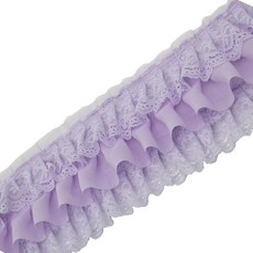 천 재봉 DIY 공예품 공급을 위한 5야드 3-3/4인치 와이드 플리츠 레이스 트림(보라색-2야드), Purple-2 Yards, 1개