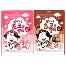 말랑카우 초코볼젤리 134g 초코우유+딸기우유, 1세트, 268g