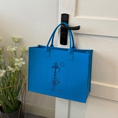 친환경 펠트 토트백 대용량 수납 가방 선물용 인쇄 가능, 스카이블루 40x30x15cm, 1개