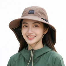 마운트 등산모자 남녀공용 자외선차단 벙거지 버킷햇, 브라운
