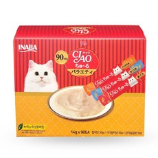 챠오츄르 대용량 90P 코스트코 고양이 츄르 간식 버라이어티 반려묘 차오추르 90P, 혼합맛(참치/가다랑어/닭가슴살), 14g, 90개