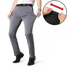 차쿠 남성 정장 바지 고탄력 스판 바지 기지 바지 슬랙스 허리밴딩 직장인바지 중년 빅사이즈 하계 춘계 동계 4계절