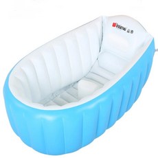 【Rising】盈泰嬰兒充氣澡盆 泡澡桶 新生兒澡盆 攜帶式 兒童充氣浴盆, 藍色
