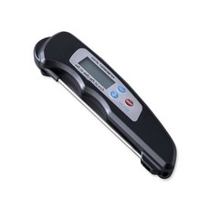 접이식 디지털 온도계 음식 고기 기름 요리 주방 도구 바베큐 그릴 스모커 즉석, Black, 1개