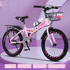 마그네슘 합금 산악 10 변경 단일 더블 브레이크 접이식 속도 자전거, 18 in s, Pink single sp d
