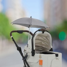 캐리언 프리미엄 유모차 햇빛가리개 우산 각도조절 유모차파라솔 웨건 차양막 양산, 유모차파라솔-그레이, 1개