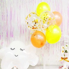 IS리빙 컨페티풍선 생일축하파티풍선, 퓨어화이트 별믹스