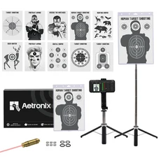 9MM/45ACP/.380ACP/12GA/38SPL/40S&W용 전문 드라이파이어 레이저 훈련 키트 - 전자 타겟 스탠드 및 휴대폰, 12 CAL.7.62-39