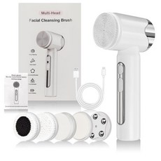 沐牧小店 五合一電動潔面儀 深度清潔 可清洗, 白色