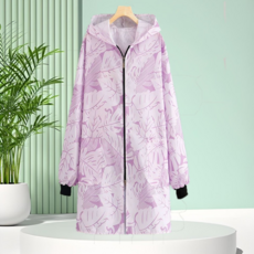 時尚連帽防曬外穿罩衣，寬鬆長袖工作服, A46紫色小碼【70-130斤】