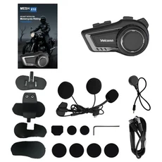 벨콘 X10 오토바이 블루투스 헬멧 헤드셋 메쉬 인터콤 10명 1500M 인터폰 음악 공유 FM 라디오 IP65, 02 X10-1pcs