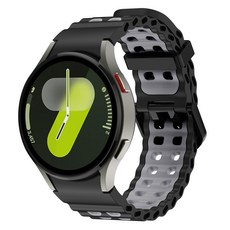 갤럭시워치 7 6 5 4 클래식 스트랩 방수성 스포츠 마린 밴드 40mm 44mm 45mm 43mm 47mm 42mm 46mm, 딥그레이/블랙