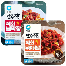 청정원 안주야 직화무뼈닭발 +불막창, 1개, 160g