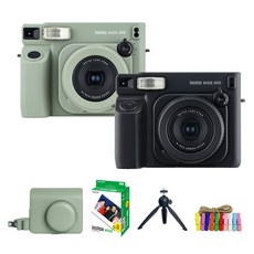 인스탁스 와이드400 즉석카메라+전용가방+필름20장+선물SET, 1세트, 젯블랙