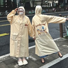 山風與鷹 雨天出行必備卡通可愛單人長款一體式電動車雨衣 防暴雨電瓶車自行車騎行雨披