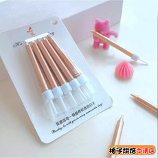 【柚子烘焙食品】玫瑰金裝飾蠟燭，10入/盒, 1個