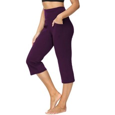 ALONG FIT 주머니가 있는 플레어 레깅스 부츠컷 요가 팬츠 여성용 하이 웨이스트 플레어 팬츠 운동 레깅스 요가 GMY 캐주얼 카프리 로얄블루 M, M, 카프리 뽕나무