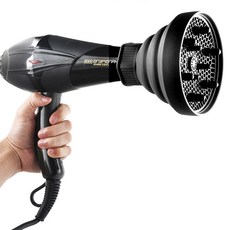 실리콘 접이식 헤어드라이어 컬링 후드 드라이기 디퓨저, 블랙