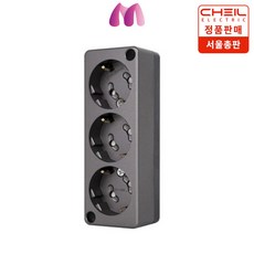 제일전기 노출3구 다크그레이 콘센트(나사타입)
