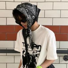 EHLIVE 페이즐리 얇은 겨울 보온 스카프 손수건 반다나 헤어두건 등산 러닝 데일리