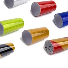 BLEX 고휘도 PVC 벌집 반사테이프 75mm x 1M 차량 안전 표시 야간 IW725, 색상, 형광
