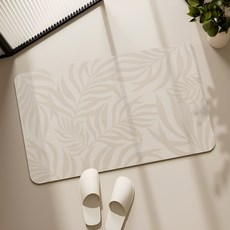 가구 규조류 흡수 속건 발매트, 1개, 화이트