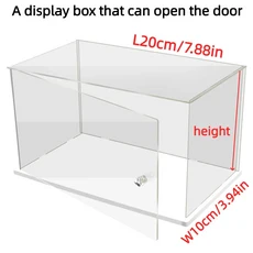 문짝 열 수 있는 디스플레이 박스 방진 보관함 랙 1 개 크리스탈 핸들 선물 포함, 02 height15cm, 10 20x10cm