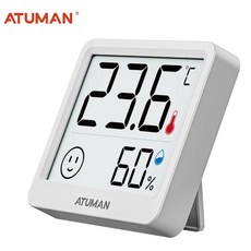 침실 파충류 탱크 기타 케이스 온실 및 지하실 옷장 화씨 또는 섭씨도를 위한 온도 및 습도 모니터가 있는 ATuMan 미니 디지털 습도계 실내 온도계, 1개
