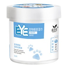 溫和配方 獨立包裝 貓狗適用 寵物淚痕清潔必備, 1個, 寵物眼部濕巾(65片/盒), 65片