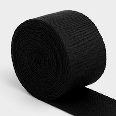 패션스타트 롤 데일리 솔리드 가방끈 웨이빙끈 38mm X 45m, 1개, 블랙